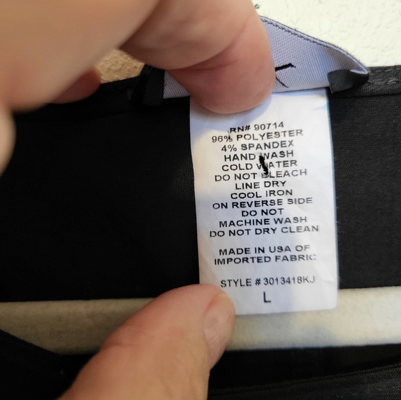 MSK black tulip sleeve mini fit and flare, pearl & stud embellished dress. Large - Picture 13 of 15